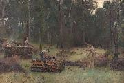 Tom roberts Wood splitters, oil painting